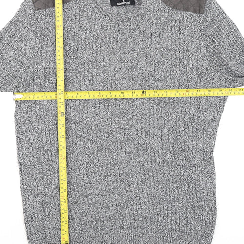 Twisted Soul Men's Grey Knit Long Sleeve Crew Neck Jumper M
