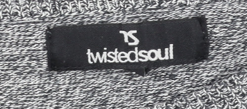 Twisted Soul Men's Grey Knit Long Sleeve Crew Neck Jumper M