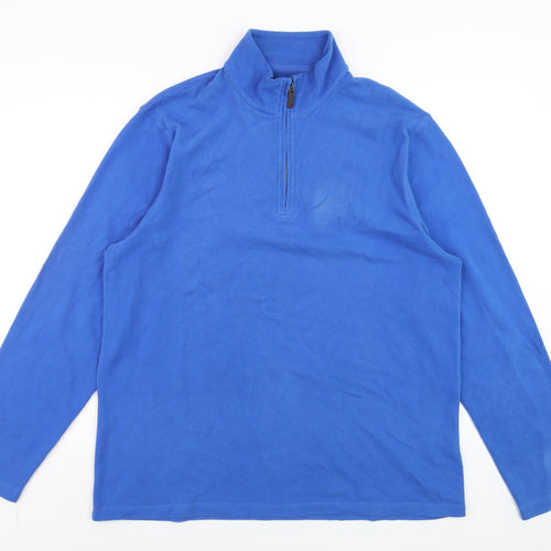 J.Crew Mercantile Men's Blue 1/4 Zip Cotton Jumper Size L