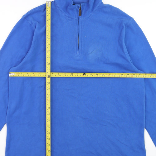 J.Crew Mercantile Men's Blue 1/4 Zip Cotton Jumper Size L