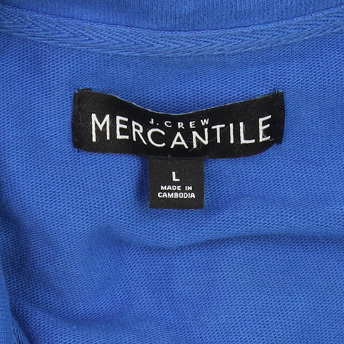 J.Crew Mercantile Men's Blue 1/4 Zip Cotton Jumper Size L