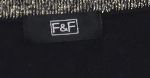 F&F Women’s Black Beaded Shoulder Jumper Dress Size 6