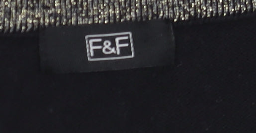 F&F Women’s Black Beaded Shoulder Jumper Dress Size 6