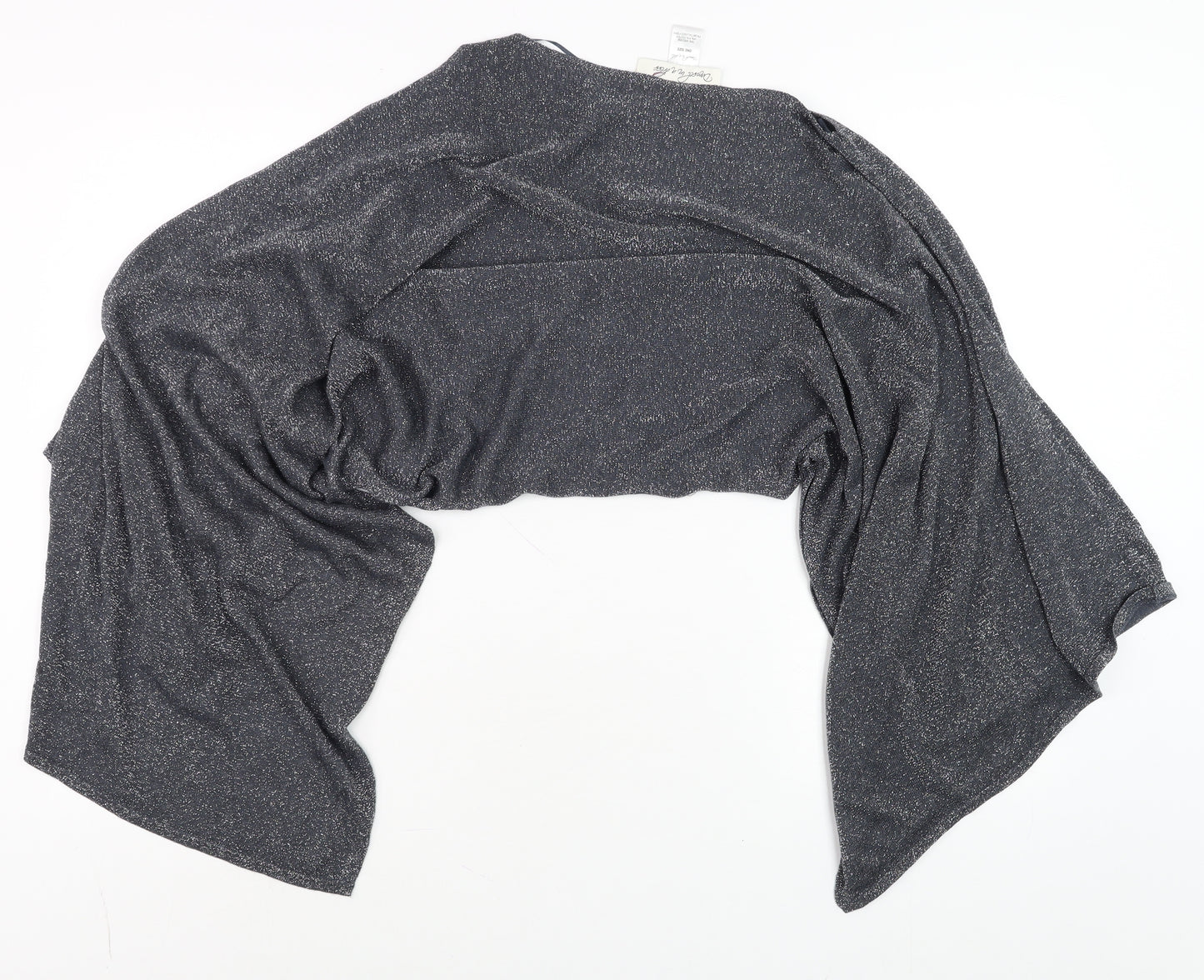 Damsel in a Dress Womens Grey Glitter Batwing Wrap Blouse One Size