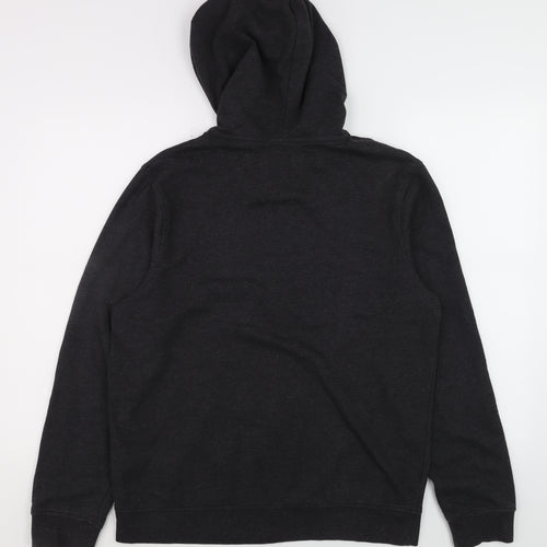 Red Herring Men's Black Full Zip Hoodie Size M Fleece Lined