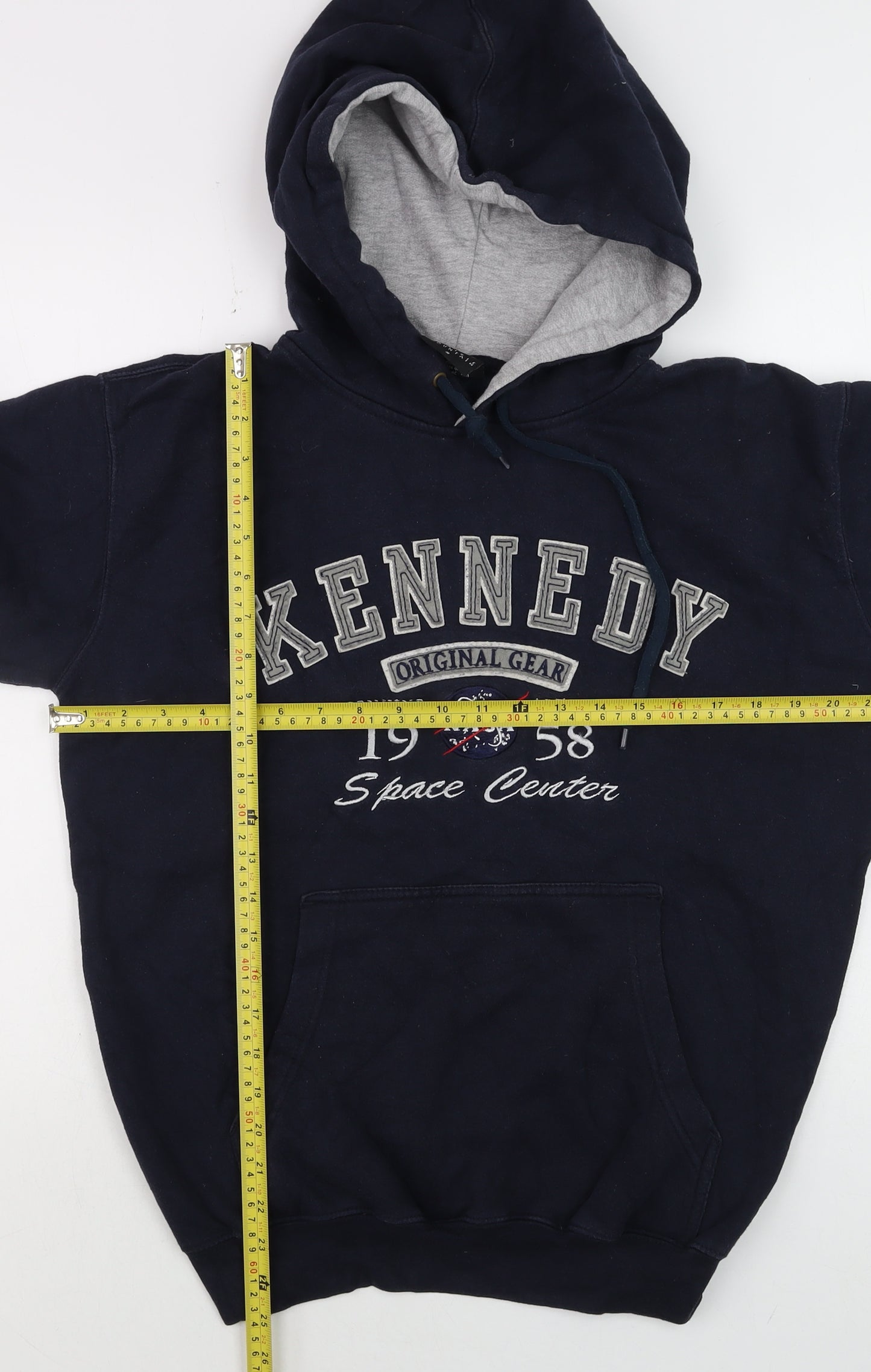 Prairie Mountain Men’s Blue Kennedy NASA Pullover Hoodie Size S
