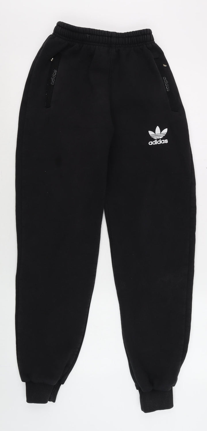 Adidas Men's Black Jogger Sweatpants M Fleece Tapered Fit Activewear
