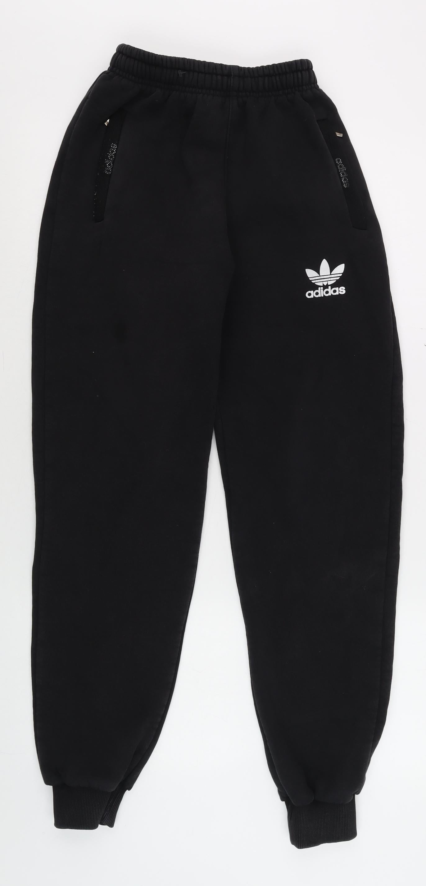 Adidas Men's Black Jogger Sweatpants M Fleece Tapered Fit Activewear