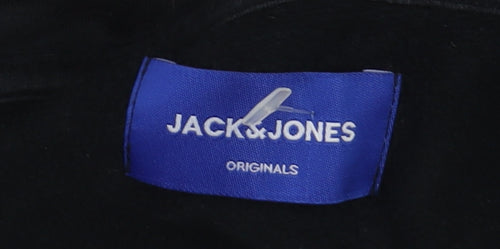 Jack & Jones Men’s Black Full Zip Hoodie Size S Graphic Print