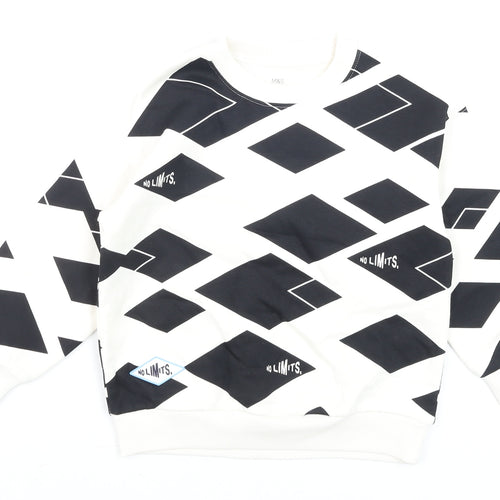 Marks and Spencer Boys Black Geometric No Limits Sweatshirt 4-5 Years
