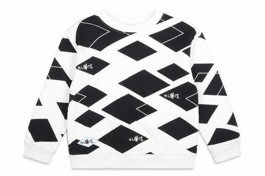 Front view of Marks & Spencer boys’ black geometric no limits sweatshirt 4-5 years