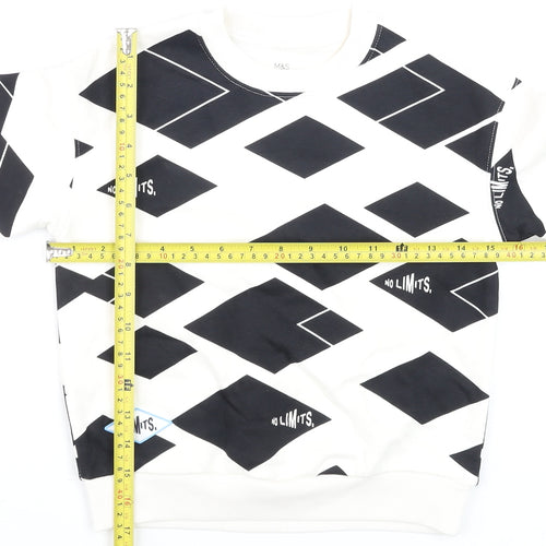 Marks and Spencer Boys Black Geometric No Limits Sweatshirt 4-5 Years