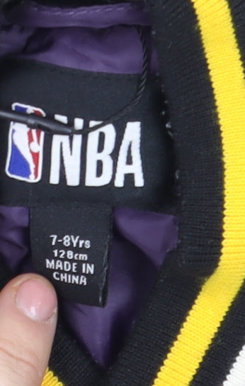 Primark Boys Black Varsity Jacket 7-8 Years Los Angeles Lakers NBA