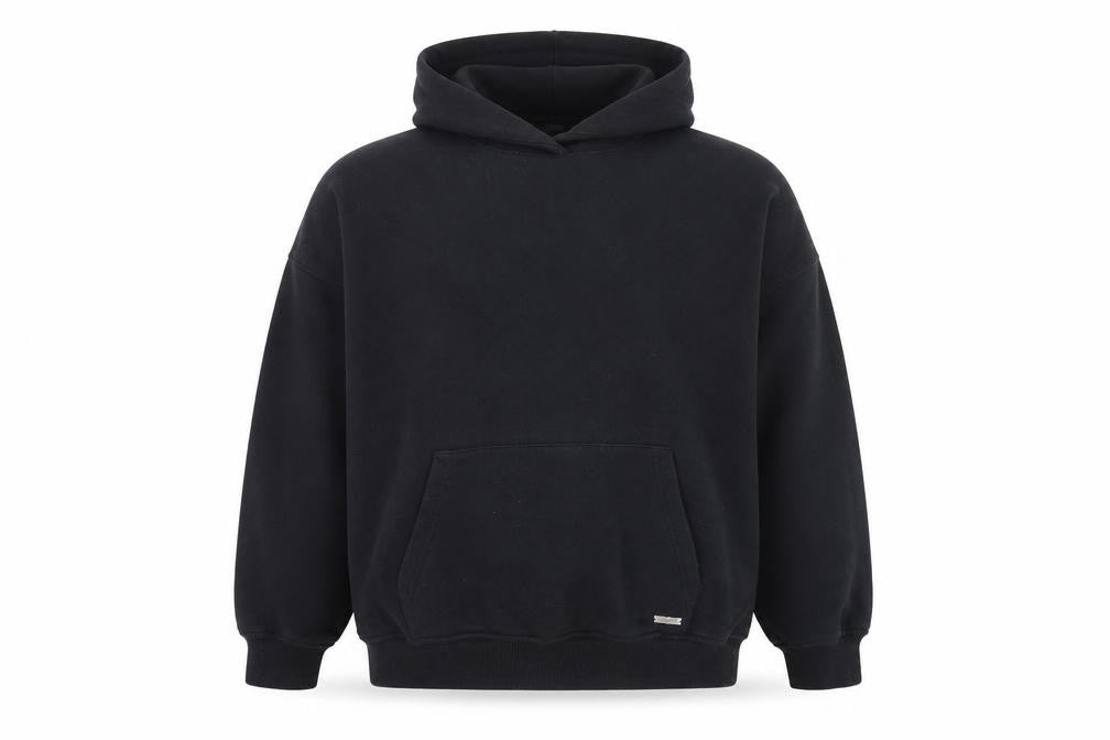 Front view of Couture Men’s Black Pullover Hoodie, size M, Regular Fit
