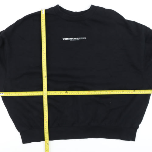 ASOS DESIGN Unisex Black Logo Pullover Sweatshirt L