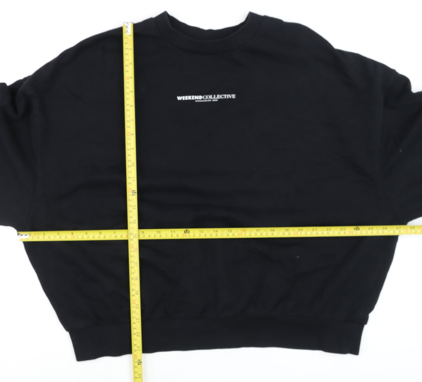 ASOS DESIGN Unisex Black Logo Pullover Sweatshirt L
