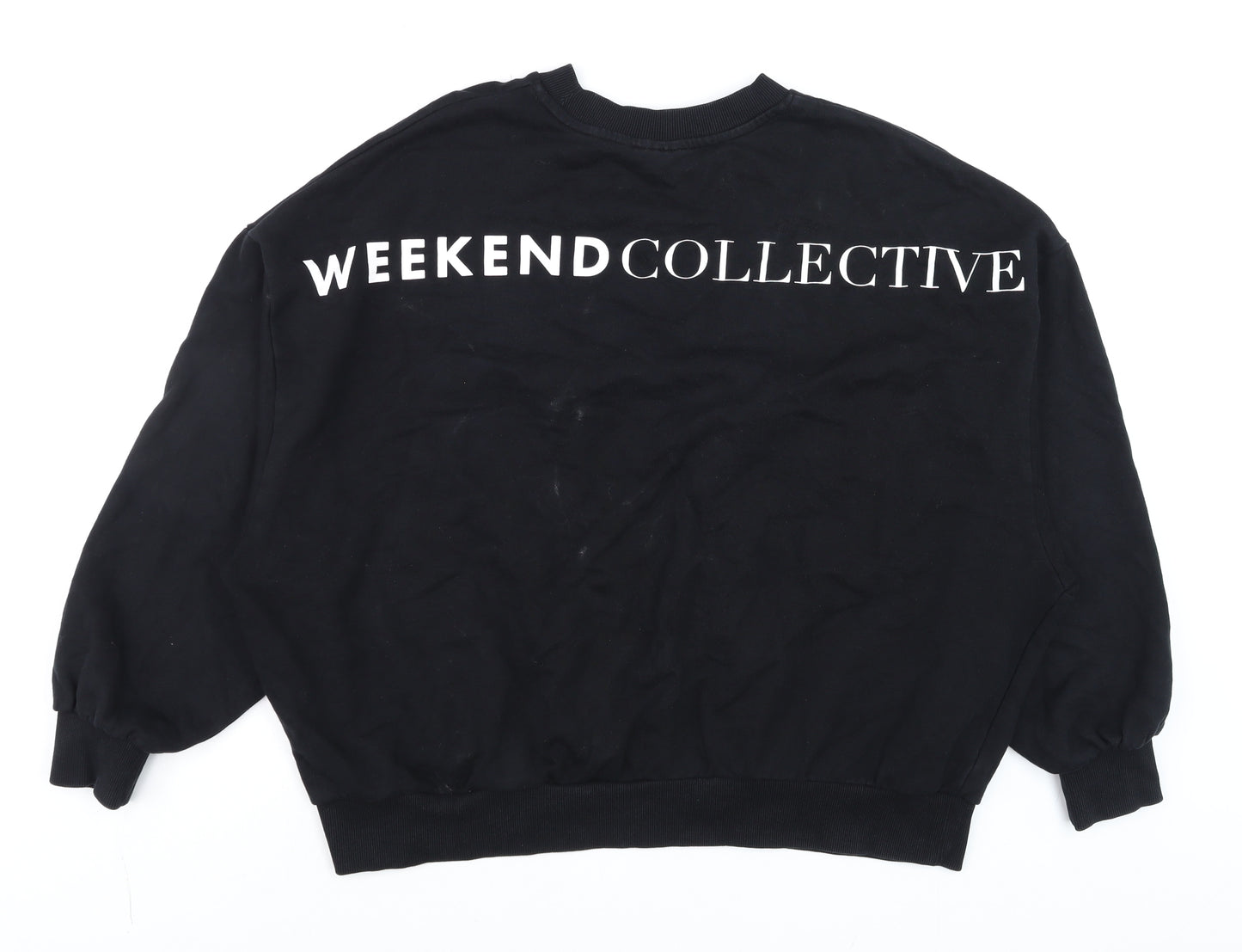 ASOS DESIGN Unisex Black Logo Pullover Sweatshirt L