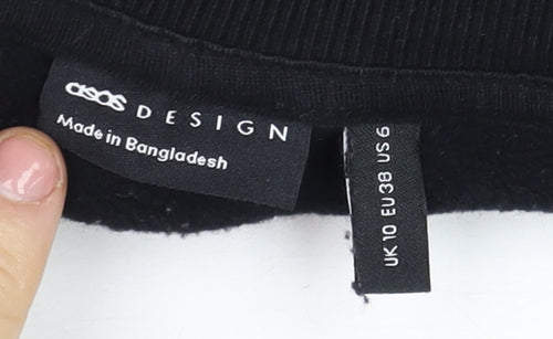ASOS DESIGN Unisex Black Logo Pullover Sweatshirt L
