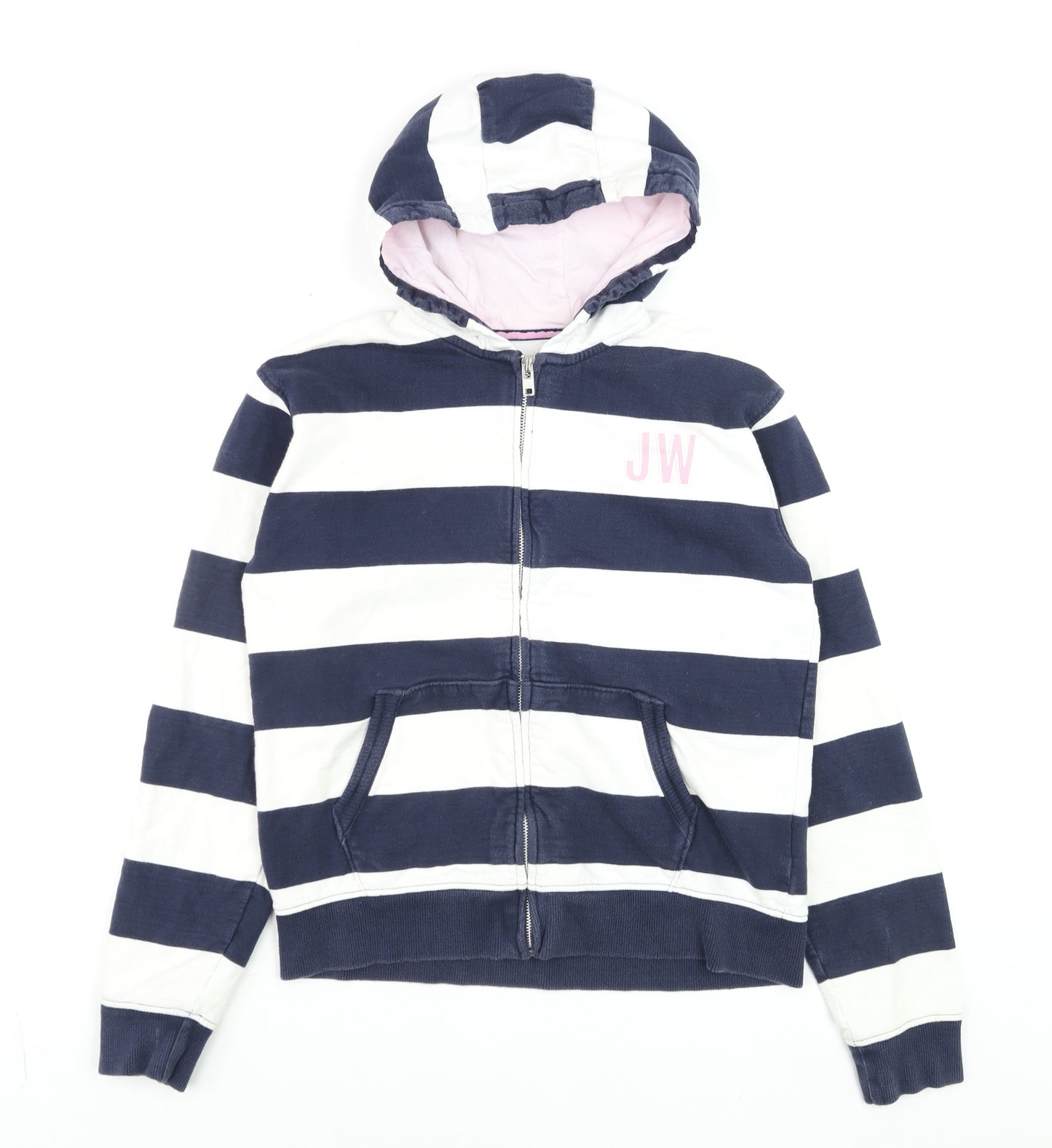 Jack Wills Teens Navy & White Striped Full Zip Hoodie 14-15Y