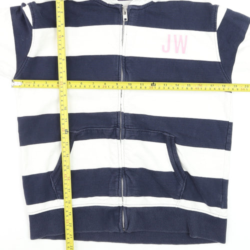 Jack Wills Teens Navy & White Striped Full Zip Hoodie 14-15Y