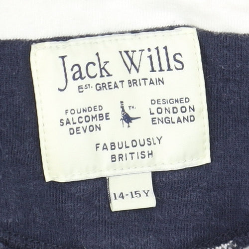Jack Wills Teens Navy & White Striped Full Zip Hoodie 14-15Y