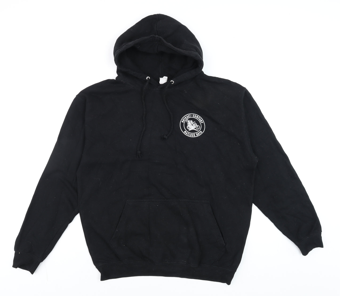 Just Hoods Men’s Black Pullover Hoodie L Biker Logo