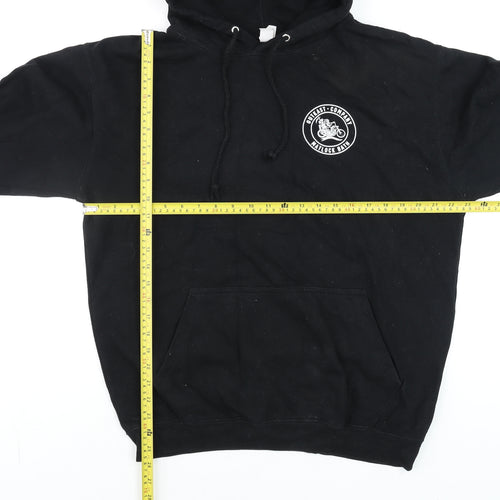 Just Hoods Men’s Black Pullover Hoodie L Biker Logo