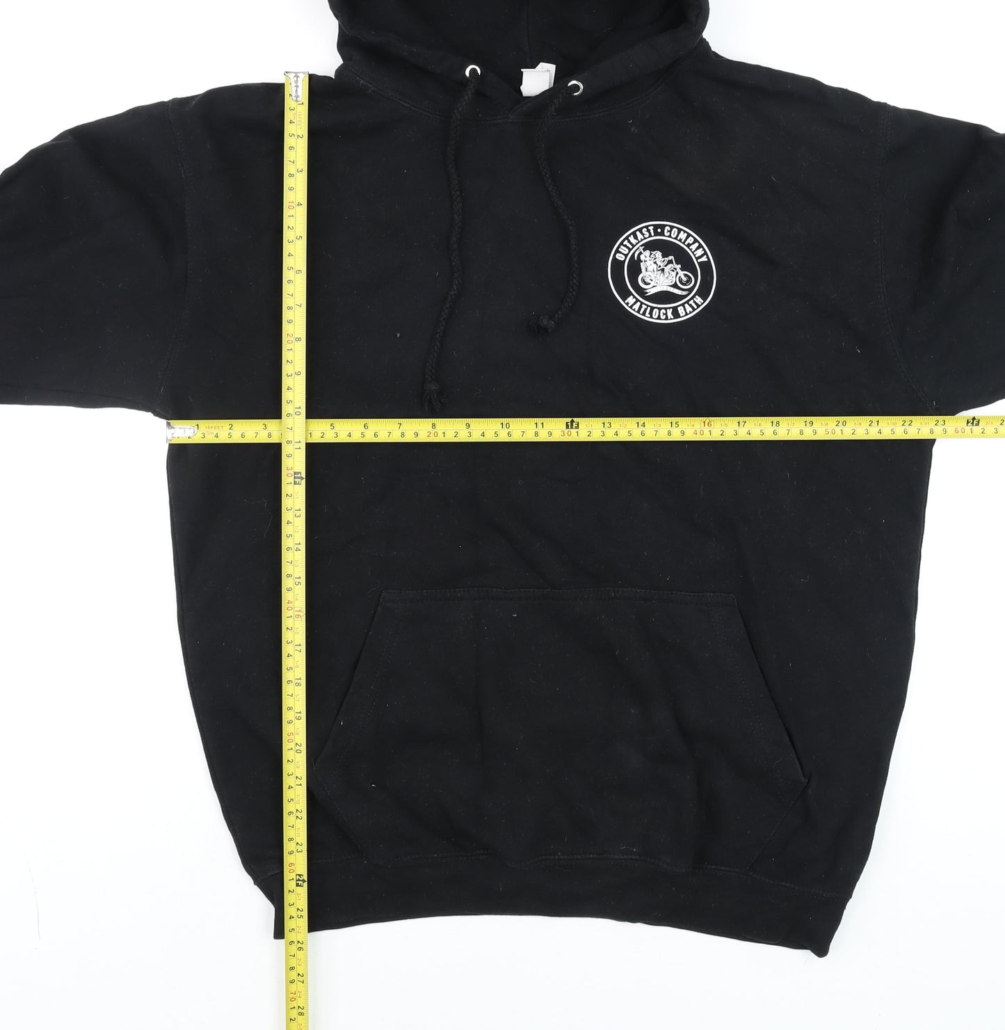 Just Hoods Men’s Black Pullover Hoodie L Biker Logo