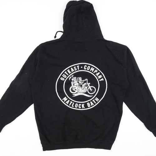 Just Hoods Men’s Black Pullover Hoodie L Biker Logo