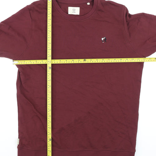 A-dam Mens Red Crew Neck Cotton Sweatshirt Size L