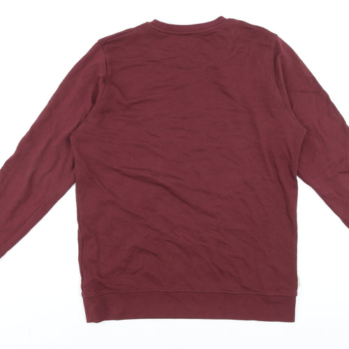A-dam Mens Red Crew Neck Cotton Sweatshirt Size L