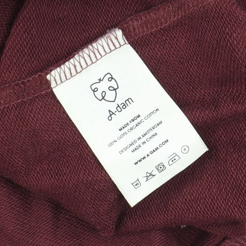 A-dam Mens Red Crew Neck Cotton Sweatshirt Size L