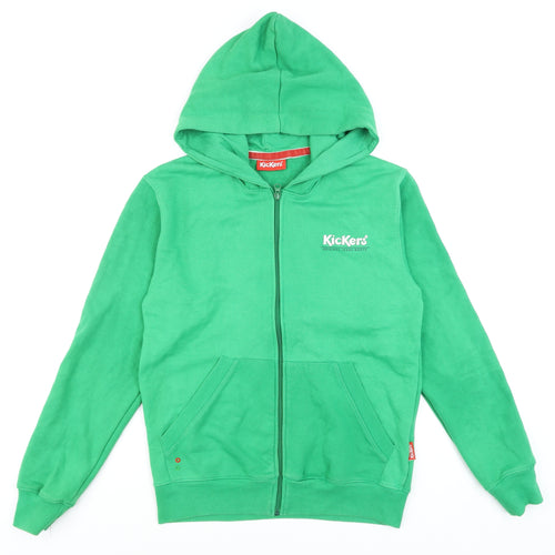 Kickers Men's Green Full Zip Hoodie Size M Logo Hooded Sweatshirt