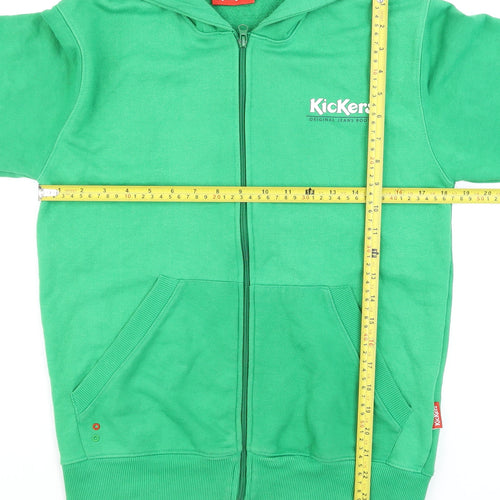 Kickers Men's Green Full Zip Hoodie Size M Logo Hooded Sweatshirt