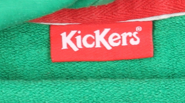 Kickers Men's Green Full Zip Hoodie Size M Logo Hooded Sweatshirt