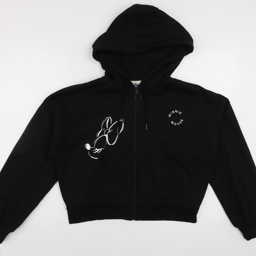 Disney Women’s Black Full Zip Hoodie Minnie Mouse Size S 10/12