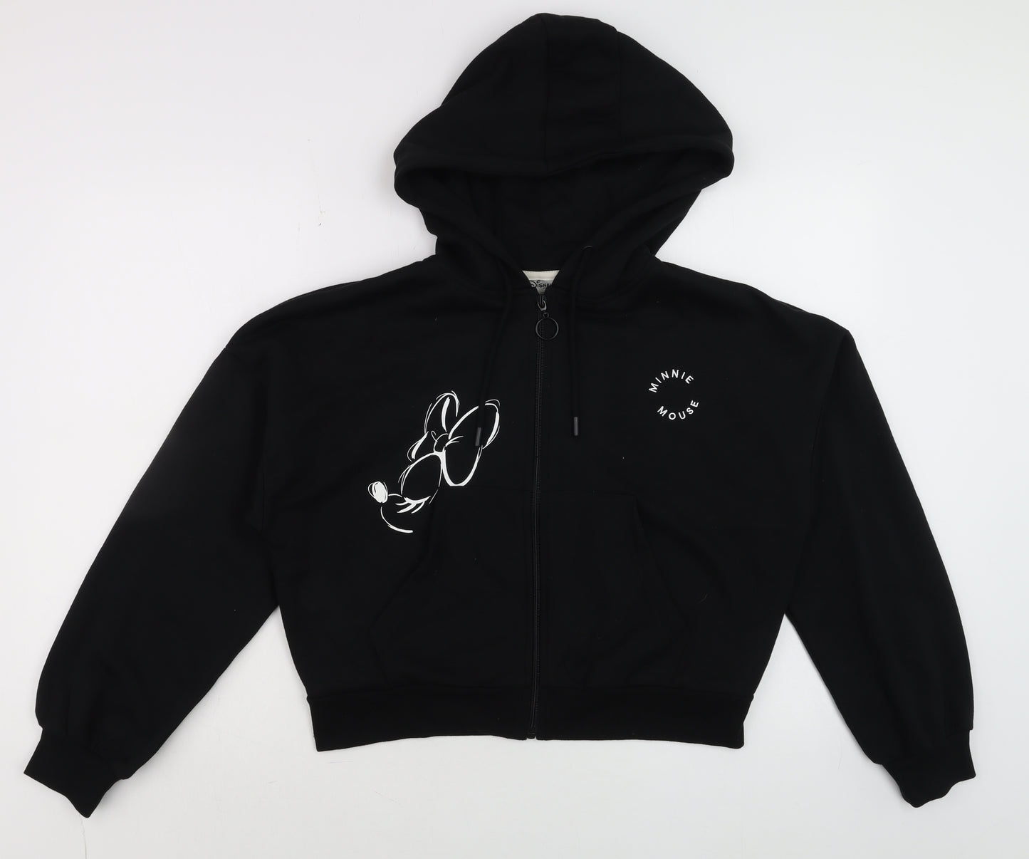 Disney Women’s Black Full Zip Hoodie Minnie Mouse Size S 10/12