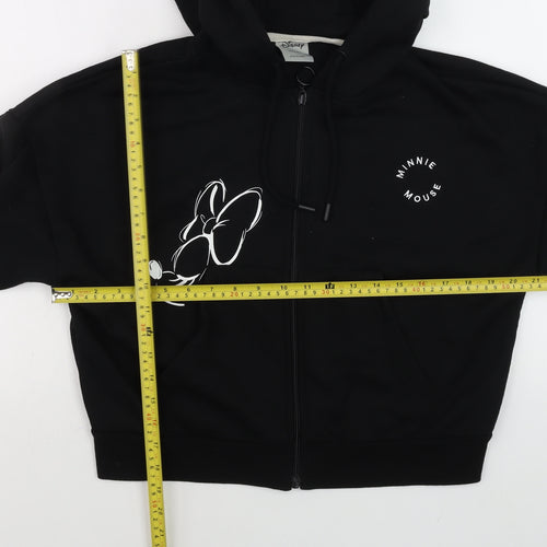 Disney Women’s Black Full Zip Hoodie Minnie Mouse Size S 10/12