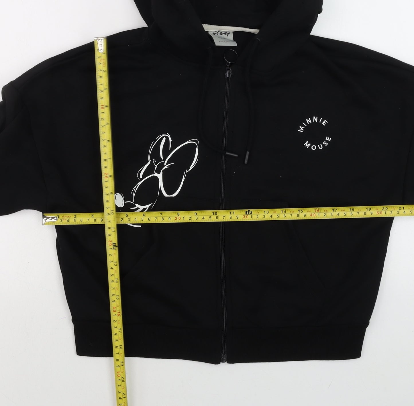 Disney Women’s Black Full Zip Hoodie Minnie Mouse Size S 10/12