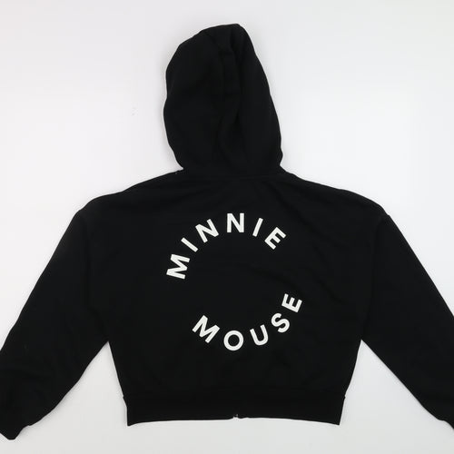 Disney Women’s Black Full Zip Hoodie Minnie Mouse Size S 10/12