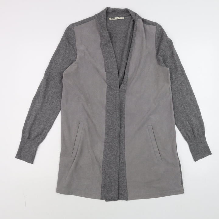 Betty Barclay Women's Grey Long Sleeve Open Wrap Cardigan Size M