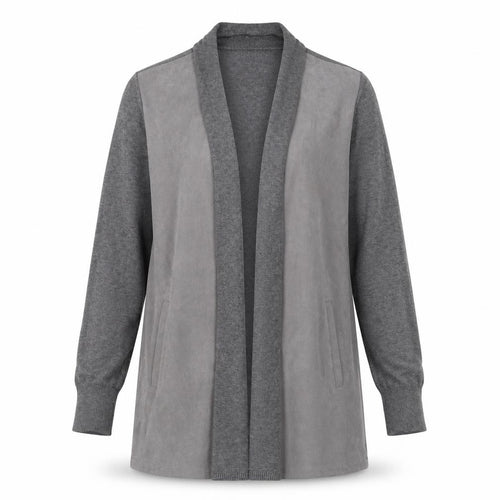 Betty Barclay Women's Grey Long Sleeve Open Wrap Cardigan Size M
