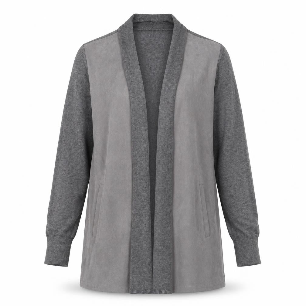 Betty Barclay Women's Grey Long Sleeve Open Wrap Cardigan Size M