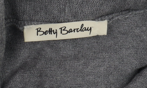 Betty Barclay Women's Grey Long Sleeve Open Wrap Cardigan Size M
