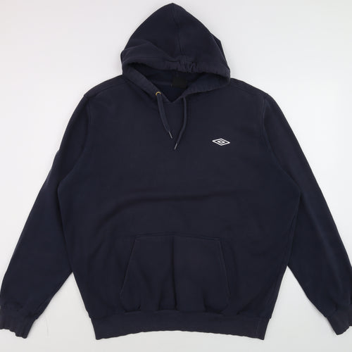 Umbro Men's Blue Pullover Hoodie XL Sports Fleece Sweatshirt