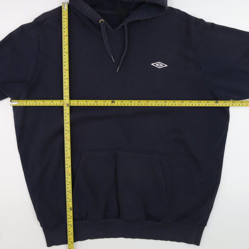 Umbro Men's Blue Pullover Hoodie XL Sports Fleece Sweatshirt