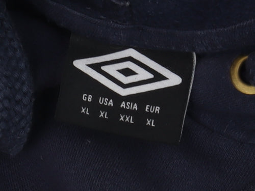Umbro Men's Blue Pullover Hoodie XL Sports Fleece Sweatshirt