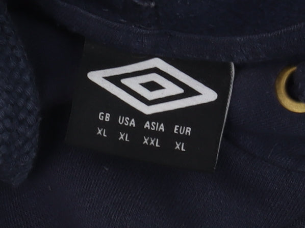 Umbro Men's Blue Pullover Hoodie XL Sports Fleece Sweatshirt