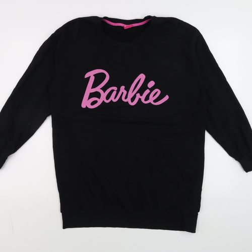 Barbie Girls Black Cotton Pullover Sweatshirt 10 Years Long Sleeve