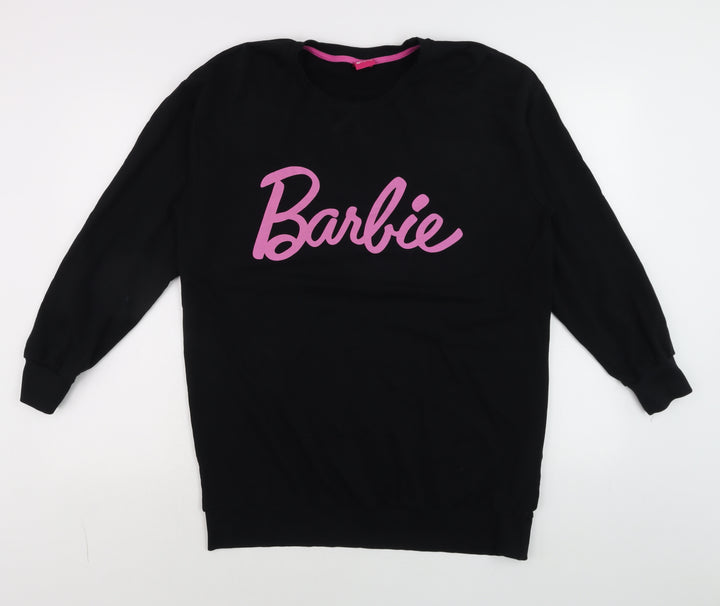 Barbie Girls Black Cotton Pullover Sweatshirt 10 Years Long Sleeve